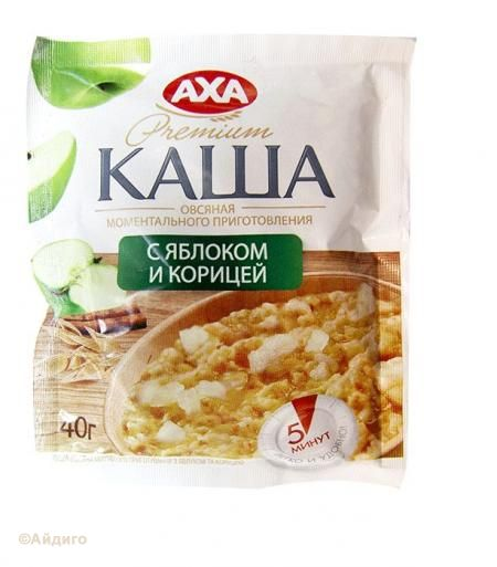 Каша овсяная аха с яблоком и корицей